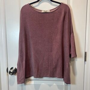 The Nest Oversized Dolman Sleeve Sweatshirt Dusty Rose Size L